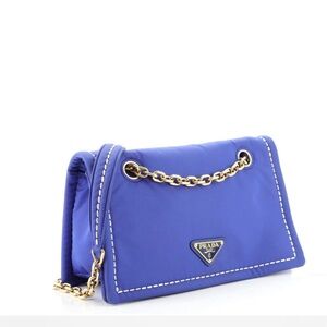 Prada Royal Blue Shoulder Bag with Gold Chain